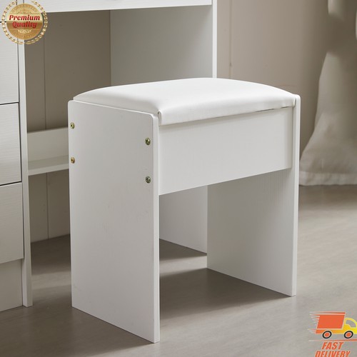 White dressing table stool - white,