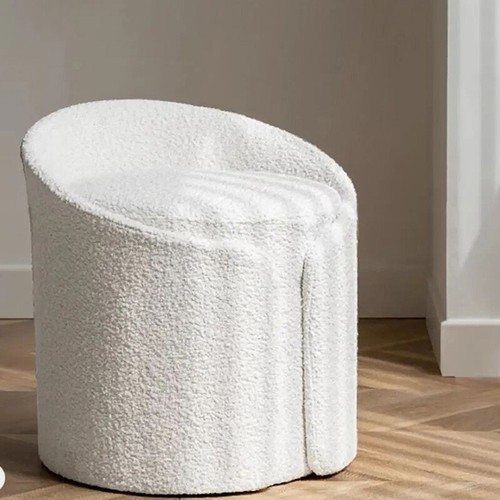 Soft teddy boucle makeup chair - makeup,