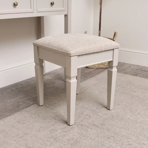 Grey cushioned dressing table - cushioned,
