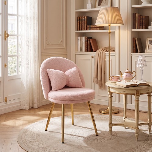 Pink fluffy teddy accent - fluffy,