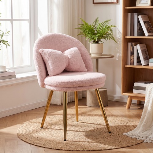 Teddy fleece vanity chair with - fleece,