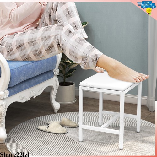 White dressing table stool - table,