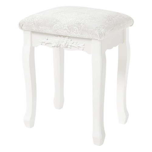 White dressing table stool - white,